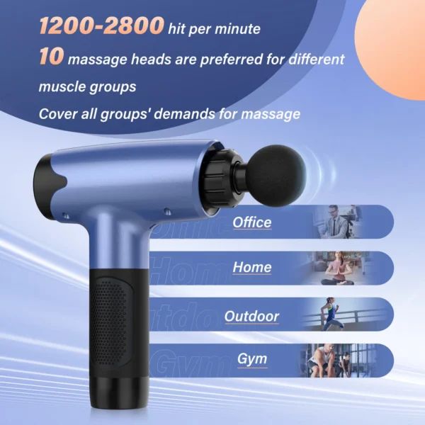 ⁦Sejoy 10 Speed Massage Gun Relaxation Deep Tissue Percussion Muscle Relax Massager⁩ - الصورة ⁦6⁩